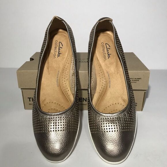 Clarks Collection Jenette Ease Perforated Leather Flats - Picture 5 of 7